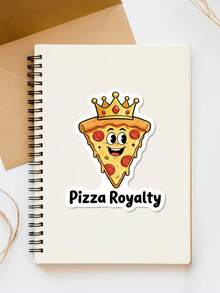 1pc Pizza & Ice Cream Sticker - Fun Sticker With Bold, Interesting Design, Suitable For Personalizing Notebooks, Water Bottles, Phones, Etc. - Yellow - View 3