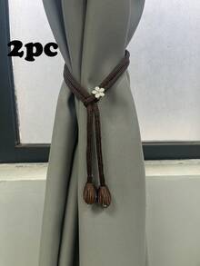 2件/4件装橄榄形窗帘绑带，多种颜色和尺寸可选，适用于窗帘固定和装饰。 - 彩色 - 查看 17