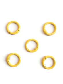 23毫米多色金属珐琅圆形弹簧扣开口吊坠，适用于钥匙链、手机挂绳、耳机盒及其他配件 - 彩色 - 查看 33