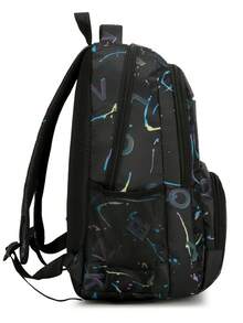 3 PiecesClassic Large Capacity Versatile Fashionable Backpack Set, Suitable For Travel And Back To School - Black - View 3
