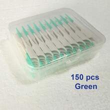 40/120/150/200 PCS Cepillo Interdental de Silicona Cepillo de Dientes Limpieza Entre Dientes Cepillo de Dientes Suave Hilo Dental Palillo de Dientes - 120 piezas azules - Ver 10