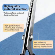 5 mm Edelstahl-Schere mit Sägeblatt - perfekt für DIY-Basteleien, dekorativen Papier, Poster, Spitze, Stoff-Nähen und Schneiderei - scharf und langanhaltend, ideal als Bastelschere - Schwarz - Übersicht 4