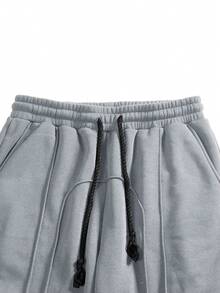 Quần dài ống rộng màu đen dáng suông dành cho nam, thiết kế dây rút, kiểu dáng rộng rãi thoải mái. - Màu Xám nhạt - Xem 6