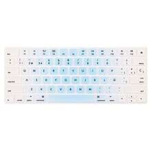 适用于 iMac 妙控无线键盘 MLA22LL/A（型号：A1644）的西班牙语和英语双语键盘保护膜，防尘硅胶材质，浅磨砂蓝色设计