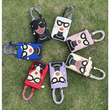 Women's Novelty Unique Face Top Handle Handbag Women's Fashionable Handbag Hobo Crossbody Bag Shoulder Bag - 黑色 - 查看 8