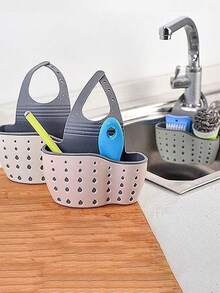 1pc Faucet Mounted Drain Basket - Multifunctional Kitchen Sink Storage Organizer - Multicolor - View 3