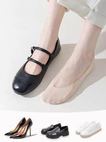 4/5/7 Pairs Women Multicolor Casual Boat Socks, Thin Ankle Socks For Spring/Summer, Non-Slip Invisible Socks For High Heels, Versatile & Fashionable - Multicolor - View 5