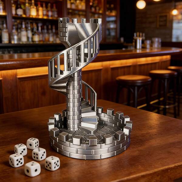 1 Piece 3D Printing Retro Dice Tower Castle And Tray Suitable For Tabletop Gaming Gifts