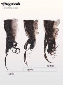 MEGALOOK 13x4 Ear To Ear Lace Frontal Braided Hairpiece 100% Human Hair Block Hair Accessories For Women Pre-Braid Hairline With Baby Hair Real Human Hair Braids Lace Hairline Topper Natural Hairline Half Wig 10-18 Inch - Soft & Full No Shedding Can Be Dyed And Bleached Daily Use Styled Freely Cheap Suitable For Women Will Give You Shining Look For Daily Life, Like Wedding,Makeup,Lashes, Dates, And Party - SNatural - View 7