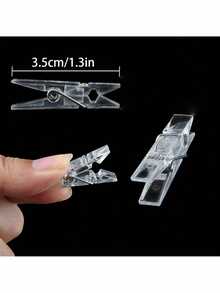 20pcs Transparent Acrylic Clips, Mini Photo & Home Decor Clips, Party Background, Photo Hanging Clips, Valentine's Day, Holiday Party Decor