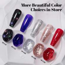 YTD Likomey Gel Nail Polish,15ml Secret Purple Glitter Nails Gel,Fall Winter Shiny Sparkly Salon Home DIY Manicure UV Color Varnish,SF442 - ColorGG - 查看 8
