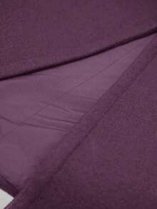 Casual Autumn/Winter Women's Wool Blend Turndown Collar Long Sleeve Warm Commuting Elegant Long Wool Blend Coat - Dark Purple - View 8