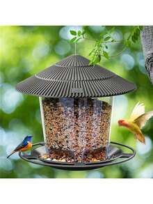 1件套多功能户外鸟类乐园，自动蜂鸟喂食器，野生鸟类喂食台，鸟浴盆，花园观鸟吸引套装 - 多色A - 查看 11