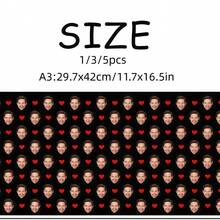 1/3/5张个性化情人节“照片打印包装纸” - 上传丈夫/妻子的照片，趣味浪漫礼物包装纸，送给他/她，周年纪念/情人节惊喜，A3尺寸，即用型 - 彩色 - 查看 7