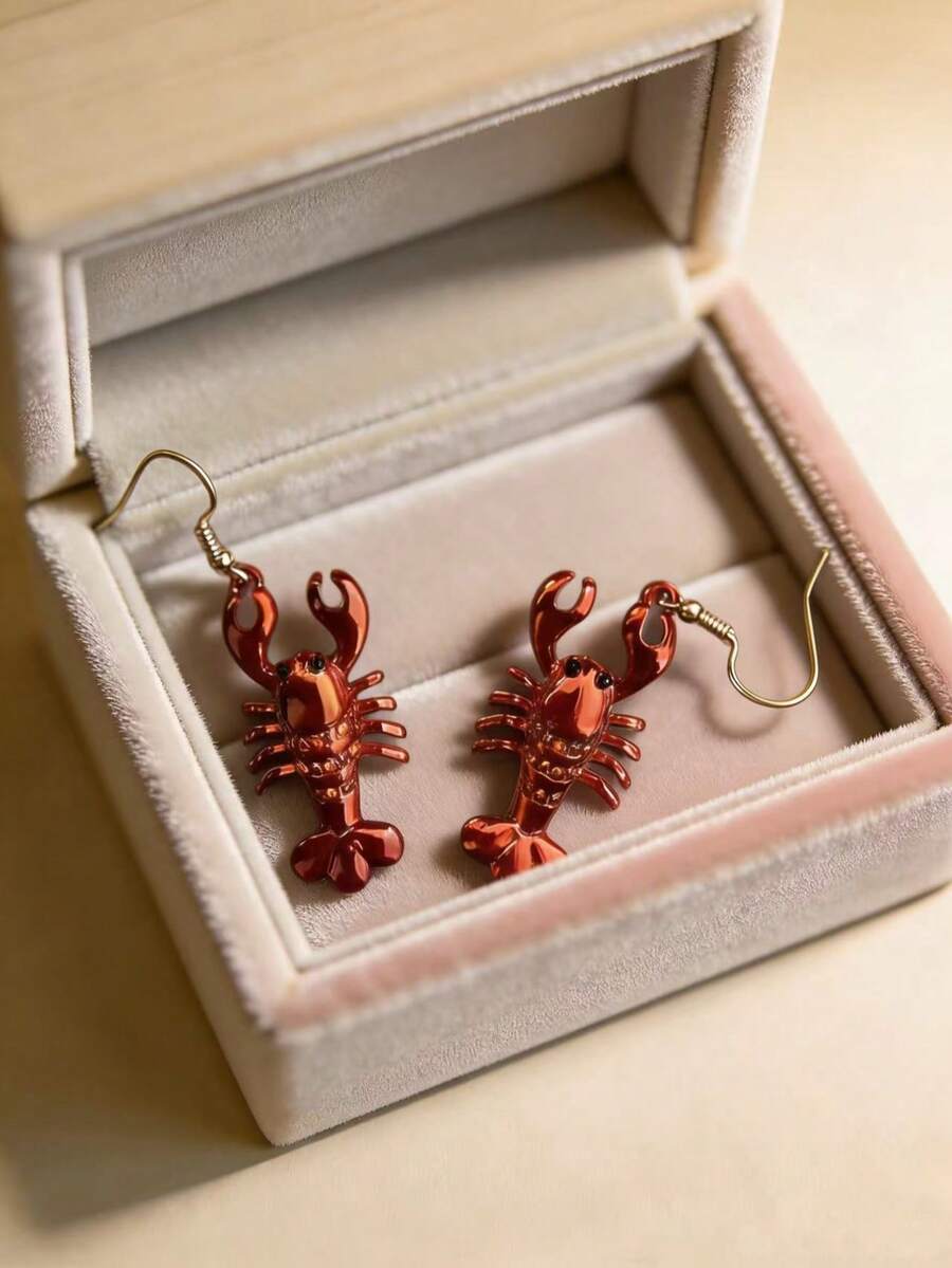 Cross-Border European And American New Creative Lobster Pendant Summer Women's Earrings - Animal - View 1