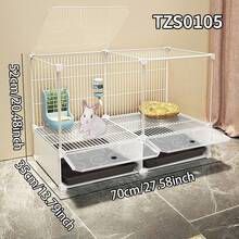 Rabbit Cage With Litter Box, Indoor Rabbit Villa, Guinea Pig Cage, Pet Rabbit Hutch With Tray - Multicolor - View 1