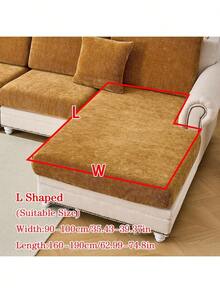 1pc Universal Chenille Jacquard Non-Slip Sofa Seat Cushion Cover, Style Soft Skin-Friendly Pet Proof Elastic Sofa Slipcover, Spring/Autumn Anti-Cat Scratch Sofa Pad Fits L-Shaped Combination Sofa And 1/2/3/4 Seater Sofa (One Piece Sold) - Brown - View 15