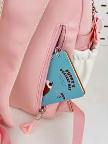 Mochila pequena japonesa fofa com cores vibrantes, versão coreana da Dopamine Star, ideal para meninas do ensino fundamental e médio, perfeita para viagens, estudos e passeios escolares. - Multicolorido - Ver 6