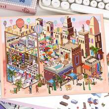 3D大型场景房屋DIY贴纸套装（2张PET贴纸+1张场景卡） - 减压贴纸，适用于日记本、剪贴簿、手工制作 - 彩色 - 查看 6