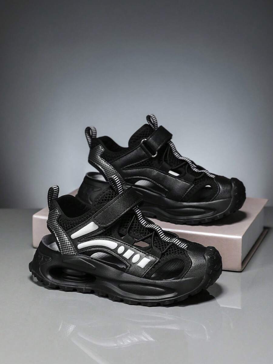 1 Par de Sandálias Fechadas para Crianças, Design Conveniente de Gancho e Laço para o Verão, Sandálias Esportivas Leves e Confortáveis para Meninos e Meninas