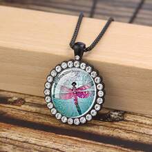 1PC Dragonfly Pendant Necklace With Rhinestone Bezel For Men Gift Fashion Jewelry Statement Piece Birthday Present For Him - style - View 11