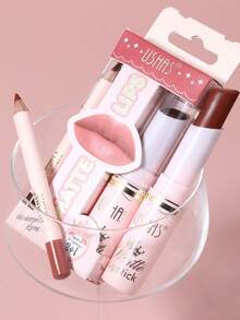 Bộ bút kẻ viền môi lì và son môi USHAS, chất son mịn mượt, màu sắc lâu trôi, đường kẻ viền môi chính xác giúp định hình dáng môi, bộ trang điểm phù hợp với mọi loại da, lựa chọn quà tặng mỹ phẩm tốt nhất cho các dịp lễ và kỷ niệm. - #13 - Xem 6