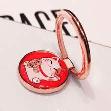 Cute Maneki-Neko Phone Ring Holder & Stand, Rotatable Metal Finger Ring Grip, Popular For Women