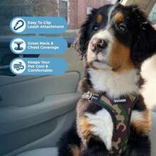 Best Pet Supplies Voyager by Fully Adjustable Step-in Mesh Harness with Reflective 3M Piping - Army Base X-Large - XL (Pecho: 23-28") - Ver 5