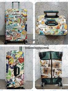 1pc Luggage Cover Suitcase Protective Sleeve, Multiple Sizes Available. Made Of Polyester Fiber, Scratch-Resistant & Wear-Resistant, Unisex. Ideal For Business Trips And Summer Vacations. Easy To Hand Wash And Detachable, A Must-Have Travel Accesso - Multicolor - View 9