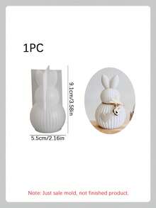 1pc/2pcs Striped Rabbit Silicone Mold, DIY Creative Easter Bunny Candle Wax Mold, Holiday Home Decor/Gift Resin Casting Mold, Handcraft Making Plaster Mold, Art Decor Statue Mold - White - View 13