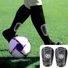 【轻便护腿板】1 双轻便舒适的迷你足球护腿板 | 棕色，饰以蓝色和黄色点缀，加厚设计，适合训练和比赛，可手洗/干洗，PET材质 - 黑色 - 查看 4