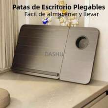 Mesa para Cama Plegable, Escritorio Portatil para Laptop, Mesita Laptop Cama con Portavasos y Ranura Inclinación Ajustable de 5 Niveles de Comer, Jugar, Estudiar y Trabajar - por defecto - Ver 6