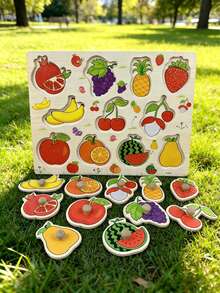 Montessori Preschool Hand-Grasping Board, Wooden Puzzle Matching Cognitive Toy For 1-2 Years Old Toddlers - Multicolor - View 5