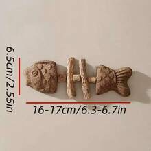 1个鱼骨形猫玩具，猫咪磨牙棒，耐用猫抓棒，猫咪互动玩具 - 魚骨頭 - 查看 3