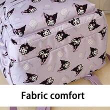 2pcs Sanrio Large Capacity Nylon Backpack Set, With Cute Character Prints Aesthetic Style Student Bookbag, Comes With Matching Pencil Case, Multi-Compartment Design Fits Laptop, Durable Travel Backpack Suitable For Women And College Students - Multicolor - View 7