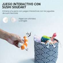 Nocciola 10 Piezas Juguetes de Sushi para Perros Pequeños Peluches Divertidos con Bolsa Juguetes de Perro de Peluche con Sonido para Perros Pequeños y Medianos Regalos de Cumpleaños para Perros - sushi - Ver 5