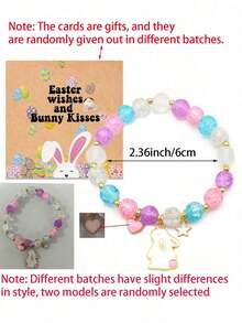 1条幸运复活节兔子手链，复活节篮子兔子礼物，兔子蛋手链，派对手链，适合作为复活节礼物、生日礼物、朋友礼物，完美的节日装饰品 - 彩色 - 查看 8