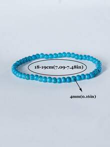 1pc 4mm Mini Energy Stone Charm Bracelet, Natural Stone Layered Bracelet, Agate Beads Yoga Healing Bracelet Jewelry For Women Men Best Friend Gift, Festival Gifts - Multicolor - View 63