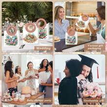 1个钻石画礼品袋，图案为蝴蝶、乌龟和花朵，内含水晶珠DIY钻石画套装，多功能化妆包，透明PVC大容量便携收纳袋，适合情人节、开学季、感恩节、圣诞节等场合。 - 彩色 - 查看 6