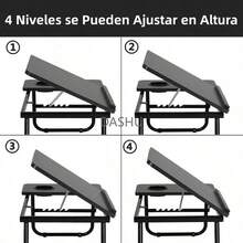 Mesa para Cama Plegable, Escritorio Portatil para Laptop, Mesita Laptop Cama con Portavasos y Ranura Inclinación Ajustable de 5 Niveles de Comer, Jugar, Estudiar y Trabajar - por defecto - Ver 5