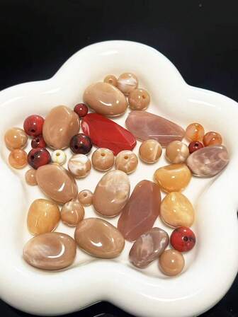 亚克力琥珀系列首饰制作珠子，包括手链、项链、耳环、发饰等