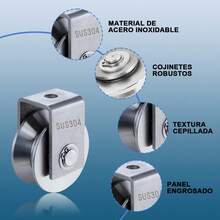 Tendencia2 Ruedas De Puerta En V De 2 Pulgadas, Acero Inoxidable 304Calidad premium - 1 - Ver 4