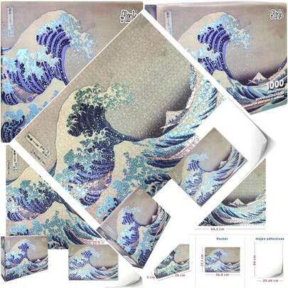 Juego de rompecabezas para decorar hogar, piezas metalizadas y gofradas