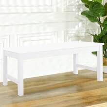 3ft Pine Wood Dining Bench Multi-Purpose Long Bench Hallway Shoe Bench Waiting Room Seating - White - View 4