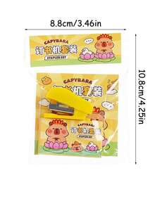 Mini Stapler Set For Student & Office 1PC – Cute Capybara Themed, W/ Staple Refills & Remover, Great Back To School Gift - Multicolor - View 10