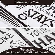 9-Piece Funny Bathroom Wall Art Set, Vintage Style Restroom Decor, Unframed Prints, Black Font - Black Font - View 3