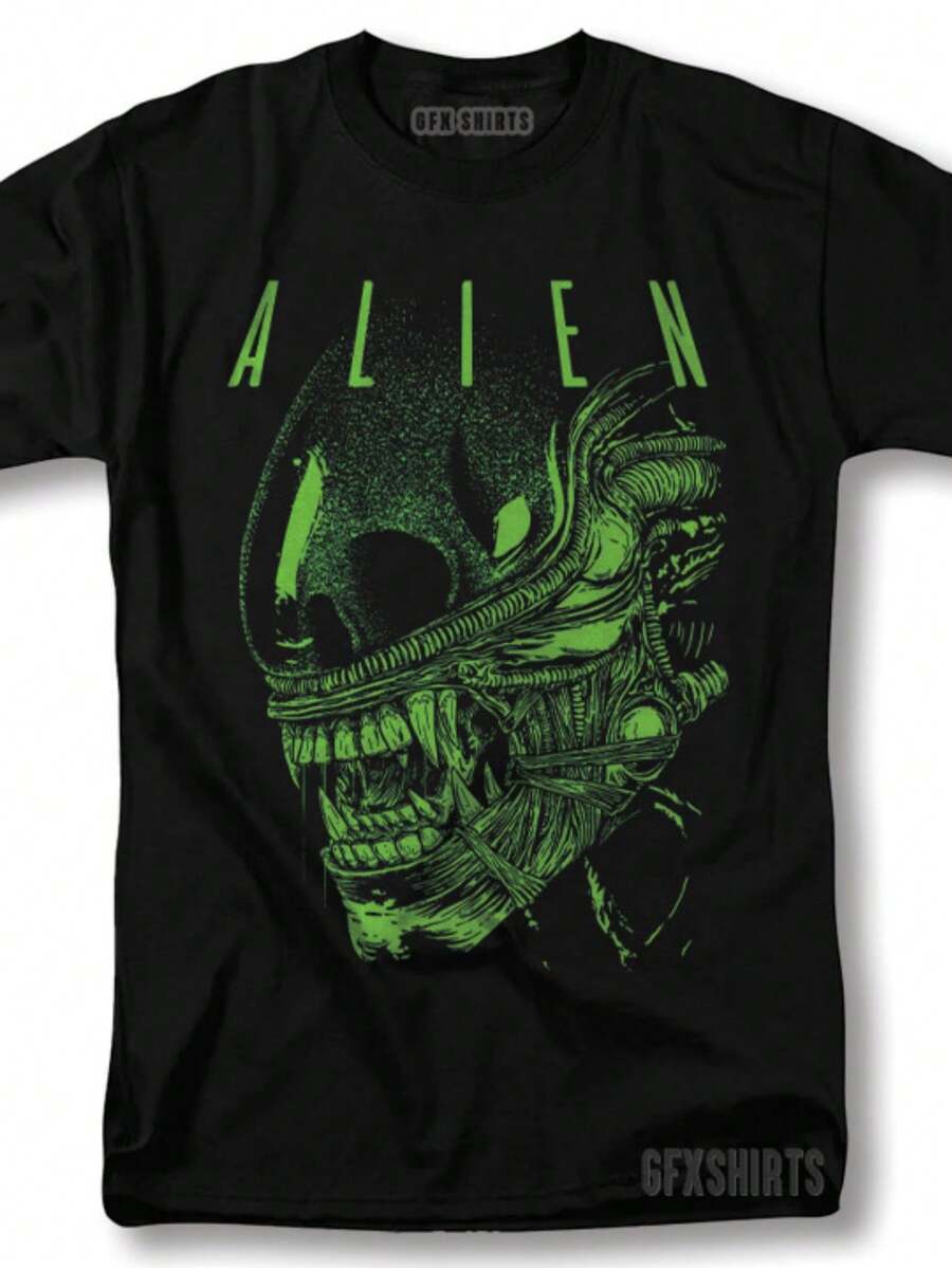 Alien Promo 90s Poster Graphic Movie Classic Film Retro Vtg Design T-Shirt - màu đen - Xem 1