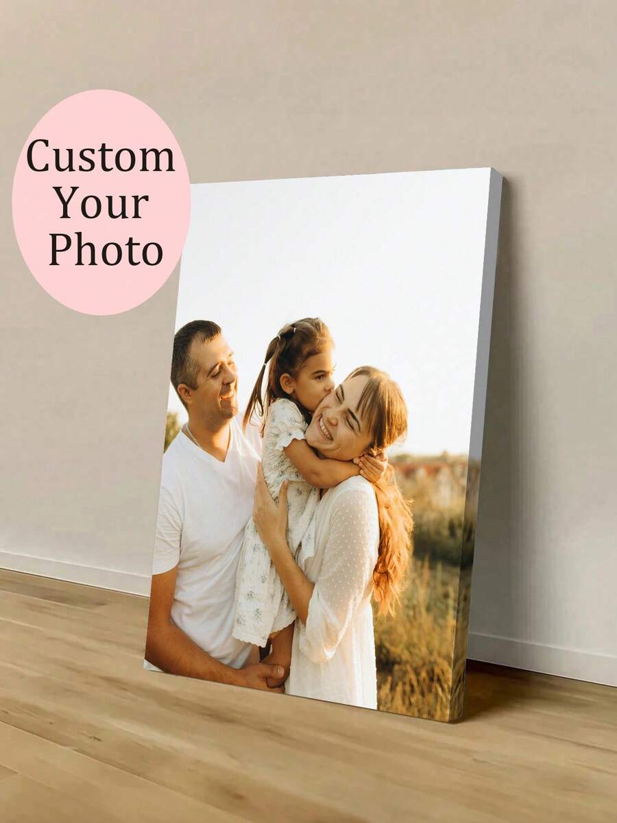 1幅定制照片帆布画，个性化墙面艺术，定制您的照片，带框帆布墙画 - 个性化家庭肖像和动态照片，墙面装饰，帆布画，适用于客厅、卧室或家庭办公室装饰，温馨的房间点缀，高品质复制画，带框帆布挂画 - 多色 - 查看 1