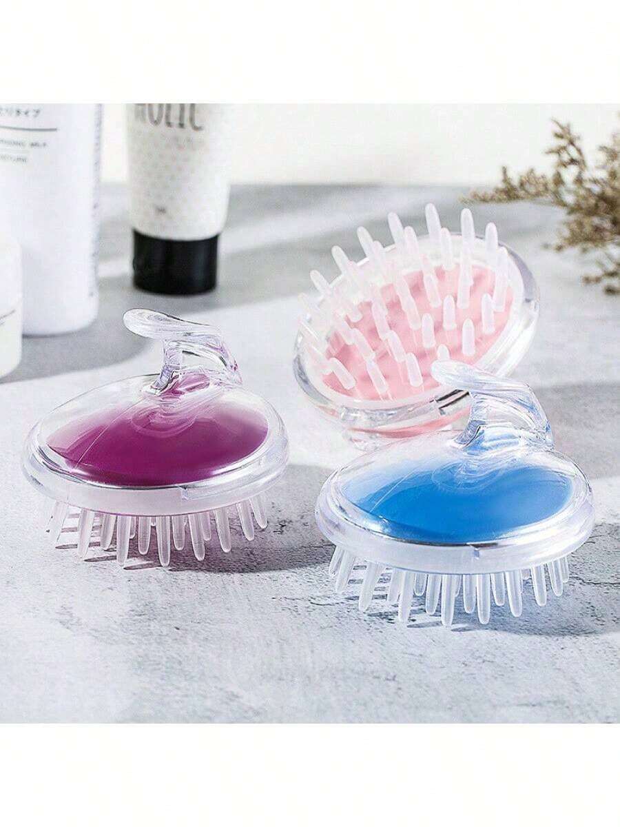 1-Piece Crystal Clear Shampoo Brush, Silicone Scalp Massage Shampoo Brush For Daily Hair Washing And Scalp Care, Transparent Crystal Design For A Sleek And Visually Appealing Look, Soft Silicone Bristles Gently Massage The Scalp To Boost Circulation And Relieve Tension, Effective For Deep Cleansing Removing Dandruff And Excess Oil, Suitable For Wet And Dry Scalp Use, Lightweight And Easy To Grip For Comfortable Shampooing, Durable Silicone Material For Long-Lasting Performance, Essential Hair Care Tool For A Refreshing And Relaxing Shampoo Experience