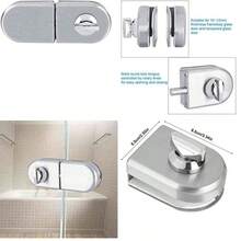 Cerradura De Puerta De Vidrio De Acero Inoxidable, 10~12mm Pomo Giratorio Abrir/Cerrar Cerradura De  De La Puerta De Cristal De Vidrio Para Bao Inodoro Tienda Puertas De Cristal - como se muestra en la figura - Ver 1